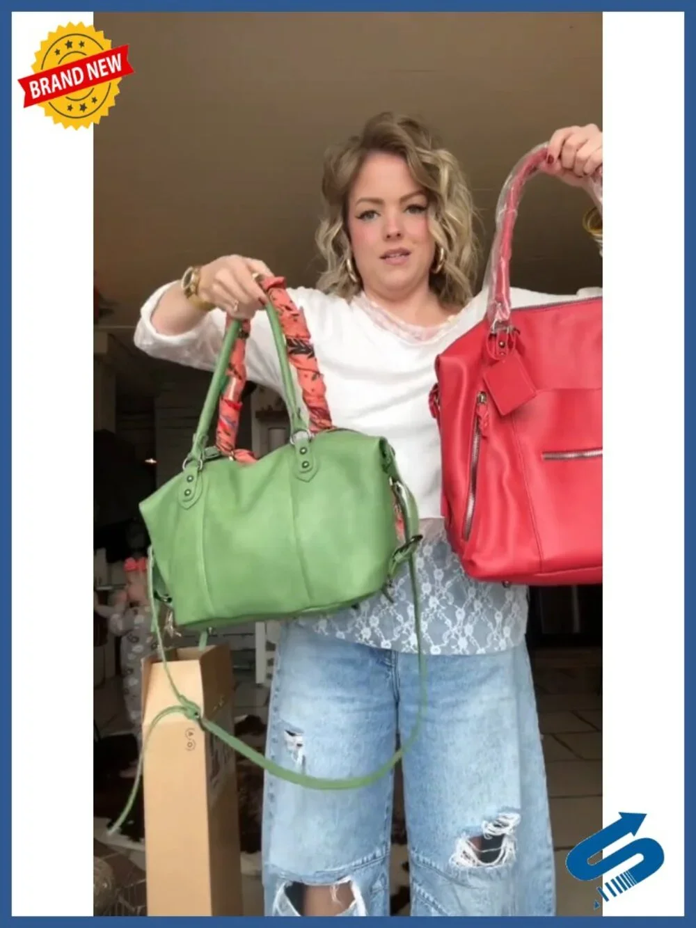 Women's Vegan Leather Mini Hobo Tote Bag with Adjustable Dual Straps